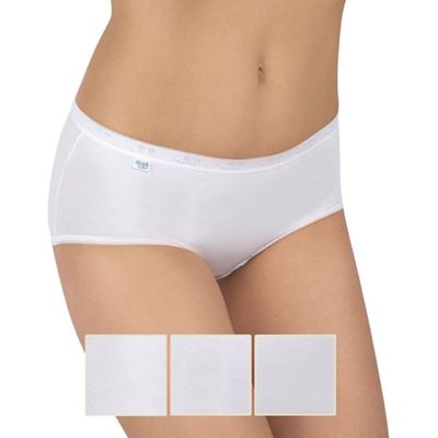 Pack of three white midi briefs